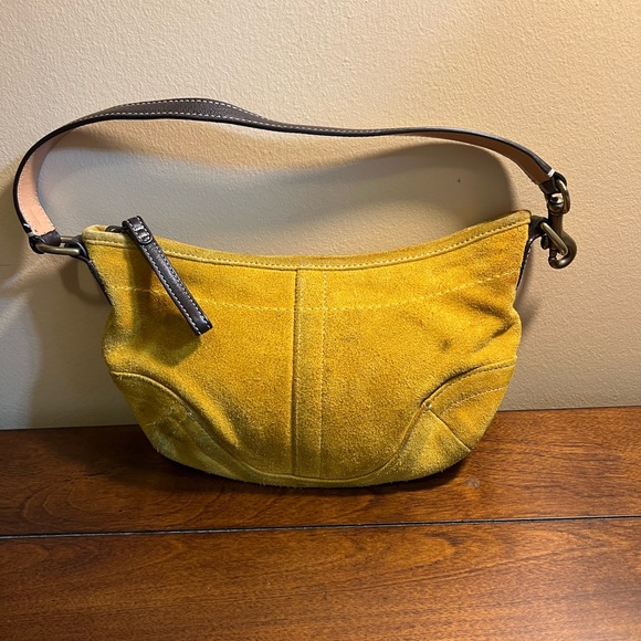 Coach Bags Coach Suede Mustard Yellow Mini Bag Wristlet 4284 Poshmark